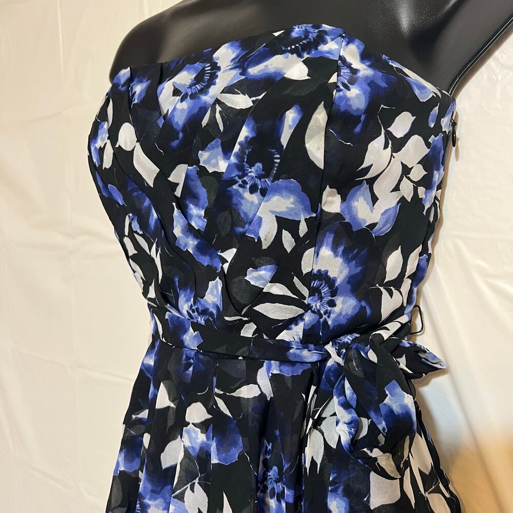 White House Black Market Strapless Floral Top Size 0 Structured Bustier - Picture 5 of 11